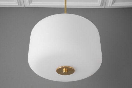 Glass Drum Shade - Boho Pendant - Model No. 2067 | Pendants by Peared Creation