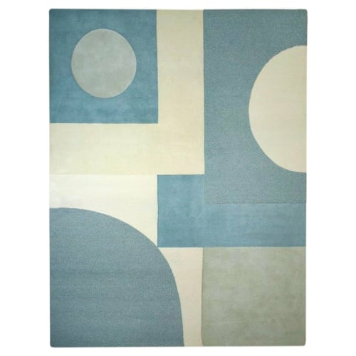 Nassau Teal Wool Handknotted Rug | Area Rug in Rugs by Organic Weave Shop
