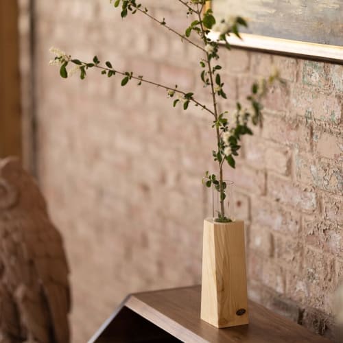 Cypress and Glass Vase | Facet Flower Vase | Vases & Vessels by Alabama Sawyer