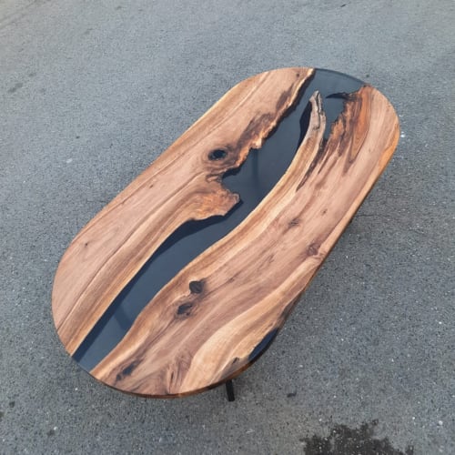 Clear Epoxy River Table | Dining Table in Tables by Ironscustomwood