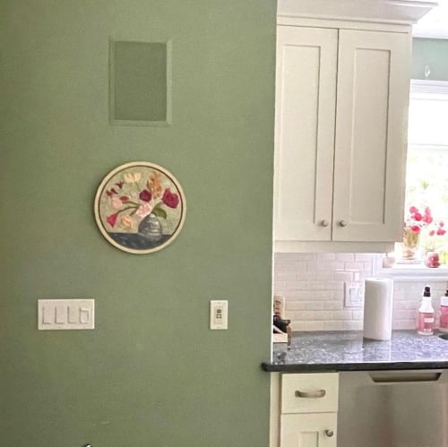 Circular Floral "Keeping Balanced" 12 inches | Oil And Acrylic Painting in Paintings by Katie Willes