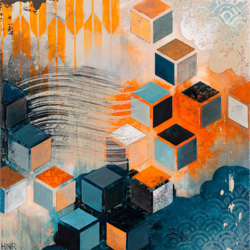 Energetic - 12"x12" Original Painting | Oil And Acrylic Painting in Paintings by Heather Robinson