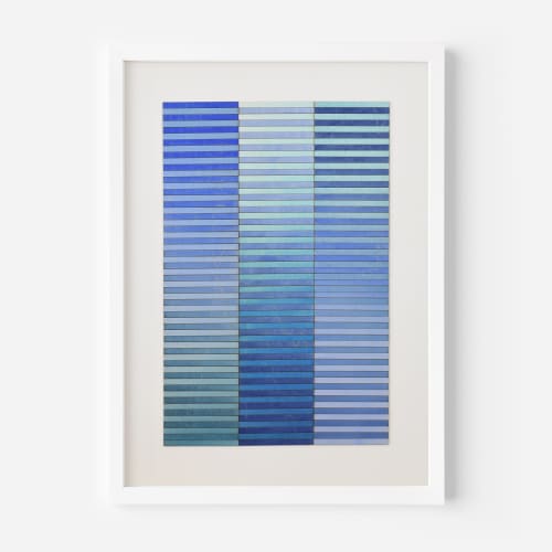 Blue Stripe Colour Study Painting | Collage in Paintings by Amelia Coward