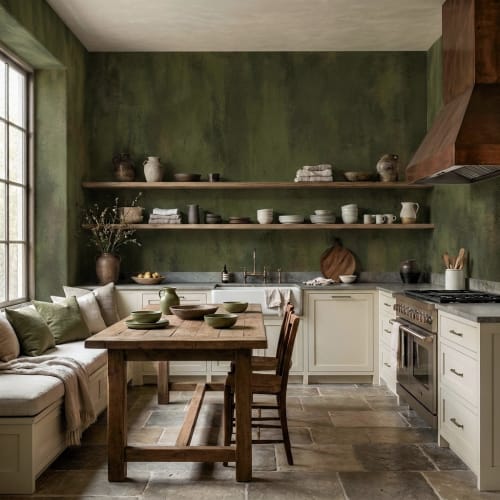 Worn Olive  —  Luxe Textures Luxury Wallpaper Mural | Wall Treatments by ELLE WALLS