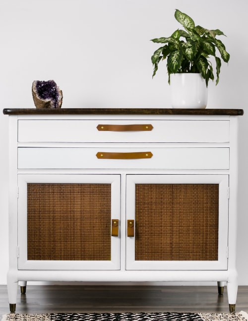 Nicotine Leather Handle [V'ed End] | Pull in Hardware by Keyaiira | leather + fiber | Artist Studio in Santa Rosa