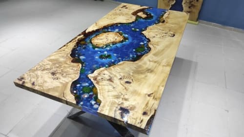 Living edge dining table, Ocean Sea epoxy resin table | Tables by LuxuryEpoxyFurniture
