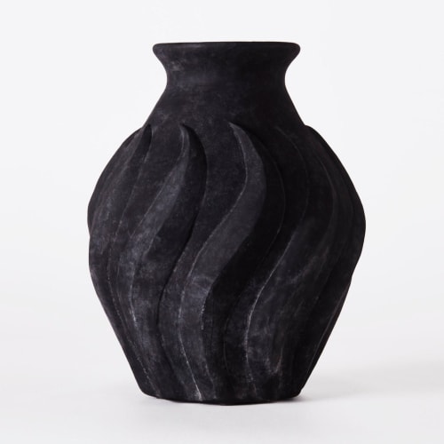 Swirl Vase Black Large | Work by District Loom