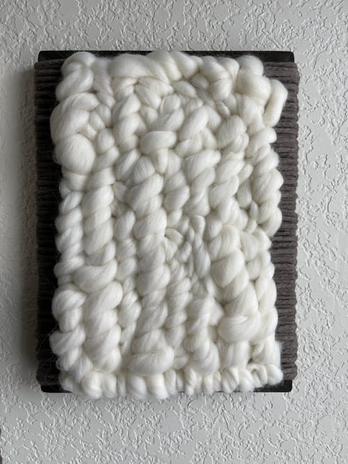Woven Tile- Fluff Series no. 5 | Wall Hangings by Mpwovenn Fiber Art by Mindy Pantuso