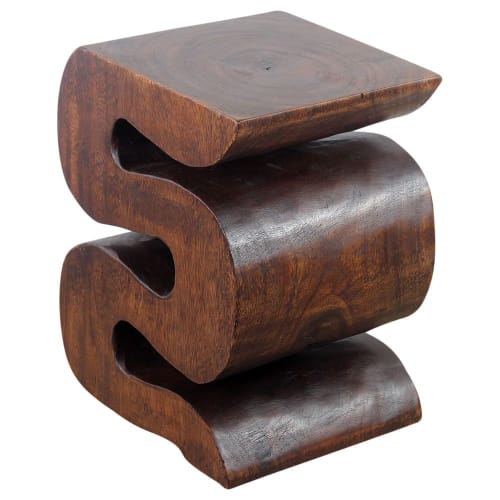 Haussmann® Wood BIG Wave Verve Accent Snake Table 12x14x18 | End Table in Tables by Haussmann®