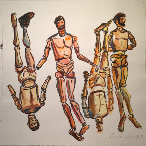 4 Naked Dudes | Watercolor Painting in Paintings by Eric Farache Artist