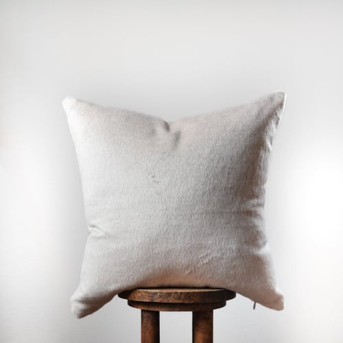 Salmon Cream Alpaca Pillow 24x24 | Pillows by Vantage Design