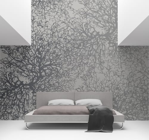 Gorgonian | Steel | Wallpaper in Wall Treatments by Jill Malek Wallpaper