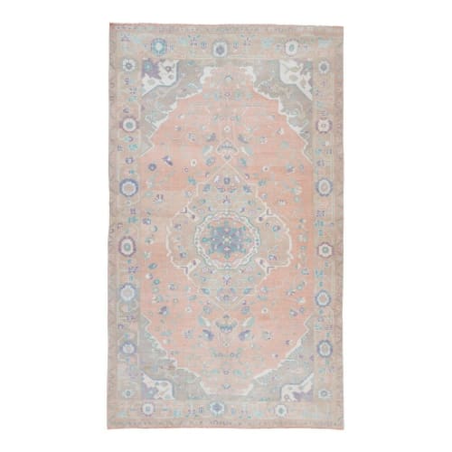 Handwoven Large Entryway Carpet from Turkey, Wool Faded Turk | Rugs by Vintage Pillows Store