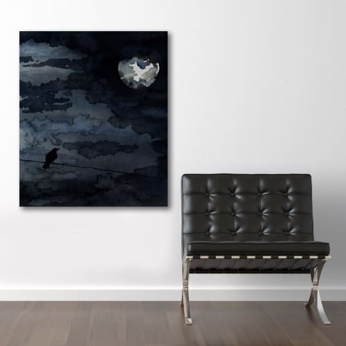 Moonlit Raven | Paintings by Brazen Edwards Artist