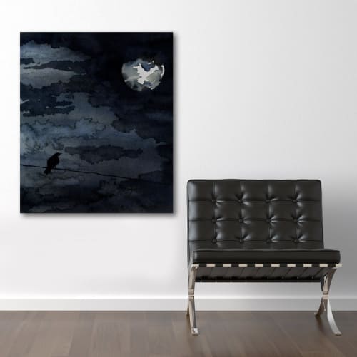 Moonlit Raven | Prints by Brazen Edwards Artist