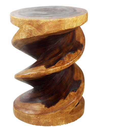 Haussmann® Wood Spiral Zig Zag End Table 15 D x 20 inch High | Tables by Haussmann®