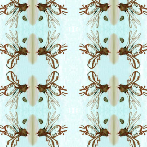 Lesson No. 8, Turquoise | Fabric in Linens & Bedding by Philomela Textiles & Wallpaper
