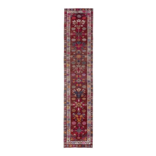 1960s Vintage Turkish Hand-Knotted Herki Runner - Hallway Ca | Rugs by Vintage Pillows Store