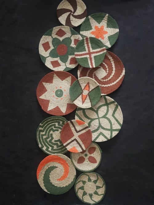 Set of 13 Baskets Wall Decor, Boho Wall Decor | Decorative Plate in Decorative Objects by Sarmal Design