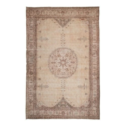Oriental Oversize Turkey Oushak Rug With Floral Design 9'9" | Rugs by Vintage Pillows Store