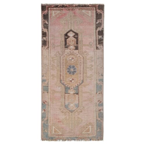 Distressed Small Turkish Oushak Rug - Doormat 1'8" X 3'4" | Rugs by Vintage Pillows Store