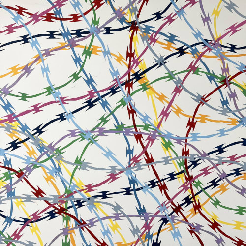 Trapped 40"x40" | Oil And Acrylic Painting in Paintings by Emeline Tate