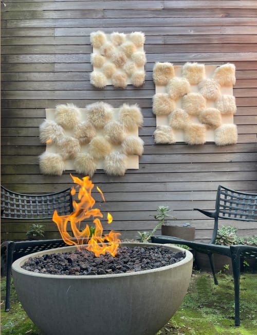Sheepskin on Felt Wall Checker | Tapestry in Wall Hangings by Seven Sundays Studios