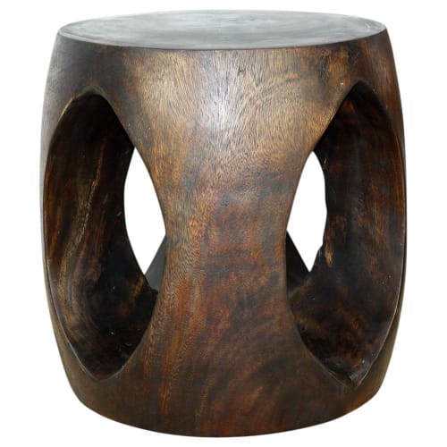 Haussmann® Wood Oval Windows Coffee Table 20 inch DIA x 20 | Tables by Haussmann®