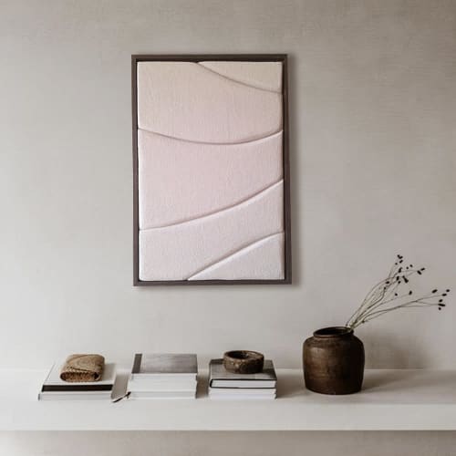 Textured 3D Geometric Wall Art: Minimalist Sculptural Panel | Wall Hangings by Vaiva Art Atelier