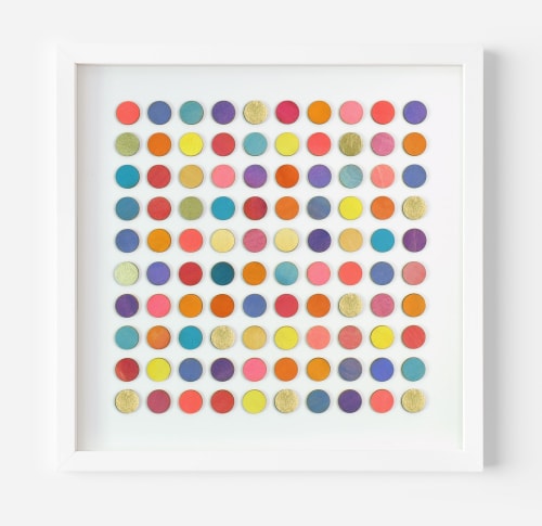 One Hundred Painted Dots Collage with Gold | Paintings by Amelia Coward