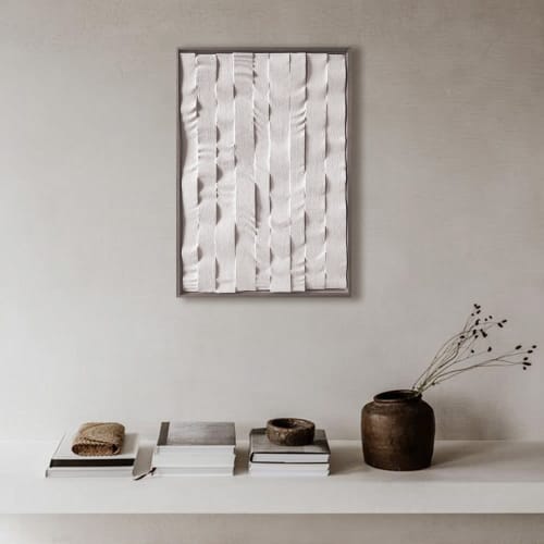 Textured Plaster Wall Art: 3D Relief, Japandi Minimalist Painting | Wall Hangings by Vaiva Art Atelier