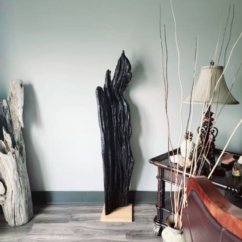 Large Stained Driftwood Sculpture "Inverted Maroon" | Sculptures by Sculptured By Nature  By John Walker