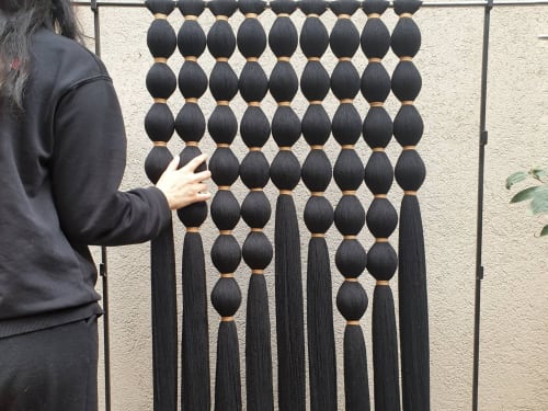 Boho black woven wall hanging large wall weaving tapestry | Wall Hangings by Sarmal Design