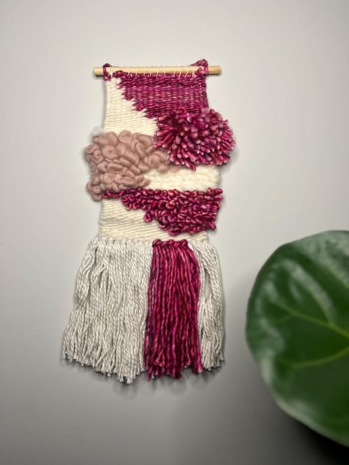 Jitesh 6 - Rosie Blues Woven Tapestry: Small Bohemian Wall Hanging | Candle Holder in Decorative Objects by Arsallan S
