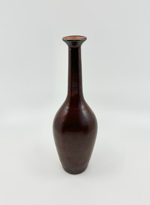 Shino mahogany bottleneck No. 7 | Vase in Vases & Vessels by Dana Chieco