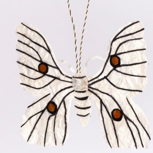 Madagascar Silk Moth Ornament - White | Decorative Objects by Tanana Madagascar