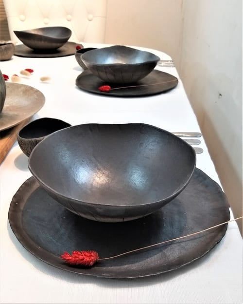 Matte Black Dinnerware set | Dinnerware by YomYomceramic