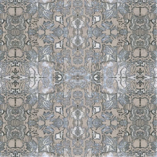 Indian Floral (Med), Sand | Fabric in Linens & Bedding by Philomela Textiles & Wallpaper