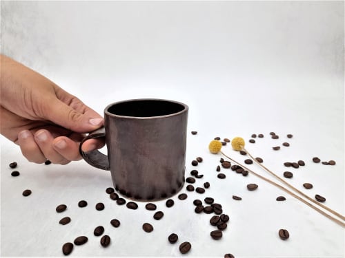 Rustic brown and bronze Ceramic Coffee Mug | Drinkware by YomYomceramic