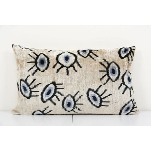Ikat Eye Beige Pillow Cover | Linens & Bedding by Vintage Pillows Store