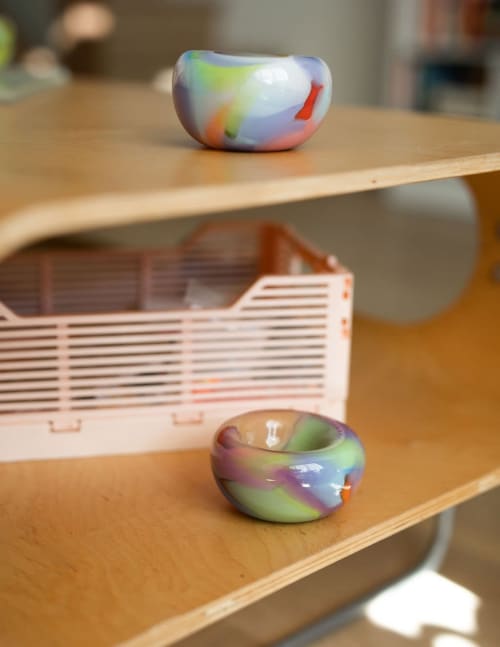 Glass Blown Rainbow Bubble Bowl | Decorative Objects by Maria Ida Designs