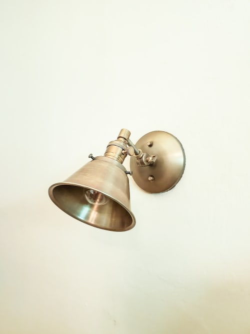 Pivoting Wall Mount Sconce - Farmhouse Decor Lighting - Gold | Sconces by Retro Steam Works