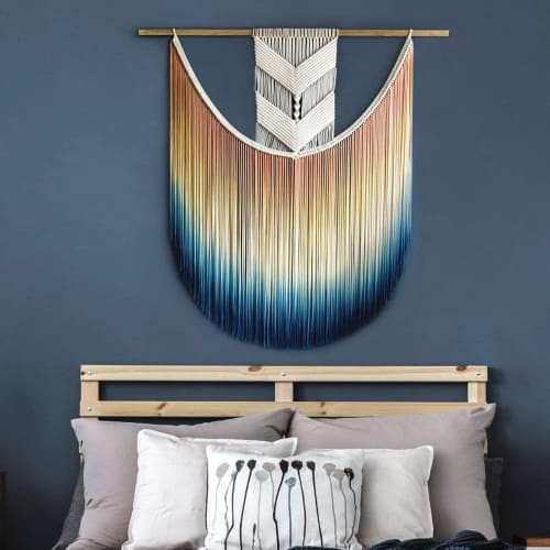 Handmade Fiber Art - EVA Sunset | Macrame Wall Hanging in Wall Hangings by Rianne Aarts / Teddy and Wool Studio