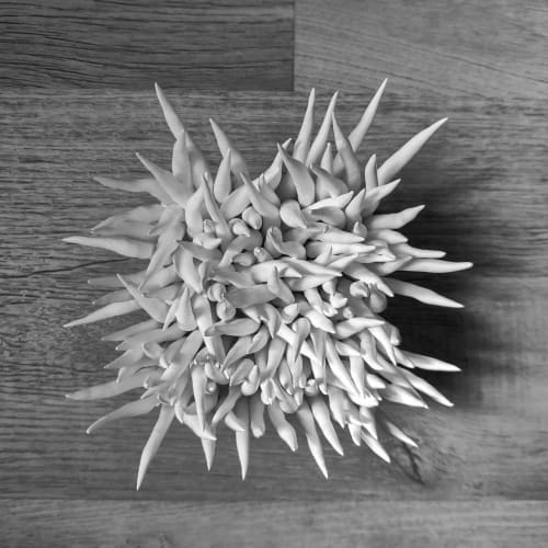 White-on-white sculpture on canvas, square canvas art | Wall Hangings by Natasha Kanevski