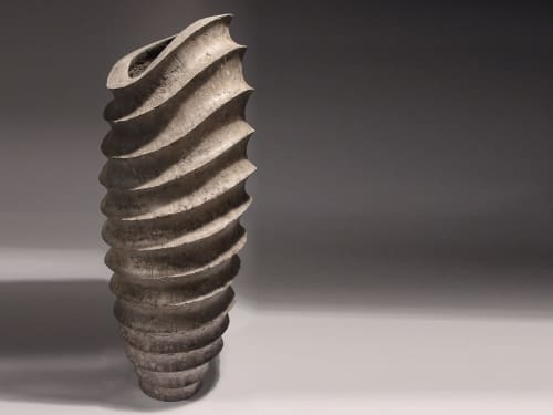 Textured Sculptural Art Vase — Collectible Handmade Design O | Vases & Vessels by Donatas Žukauskas