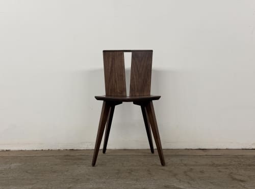 Modern Solid Wood Dining Chair: Hand-Sculpted, USA Made | Chairs by Marco Bogazzi
