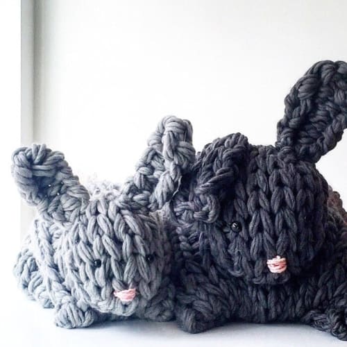 Giant Arm Knit Bunny DIY KIT - Small | Ornament in Decorative Objects by Flax & Twine