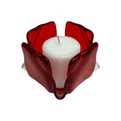 Transparent Orange Glass Candleholder | Candle Holder in Decorative Objects by Sand & Iron