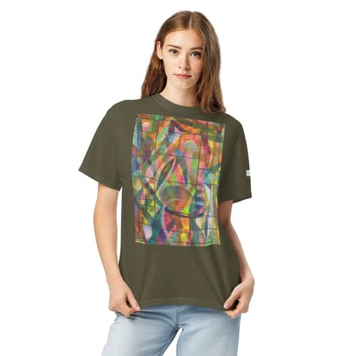 Unisex T-Shirt - Organic Life - Colorful Geometric Art | Work by Eman's Gallery