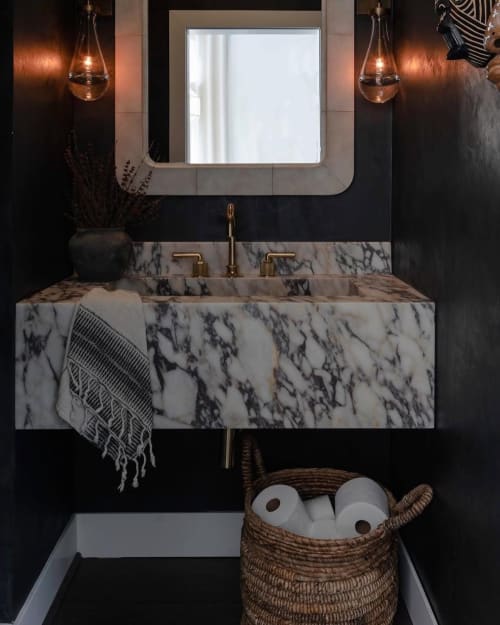 Modern -Minimalist Design Calacatta Viola Marble Sink :A Unique Work of Art for Your Bathroom | Water Fixtures by AYMARBLEDESIGN LLC